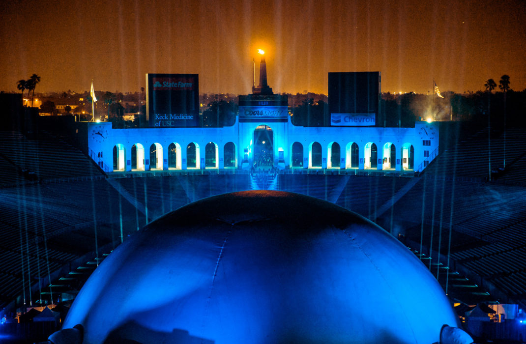 coliseum at night